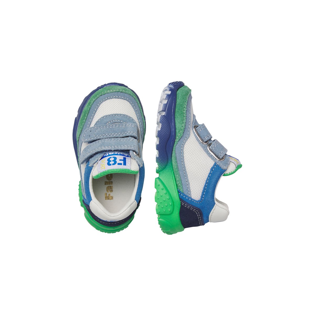 Sneakers en daim et tissu technique AMANTEA 2 VL. céleste-blanc, FALCOTTO