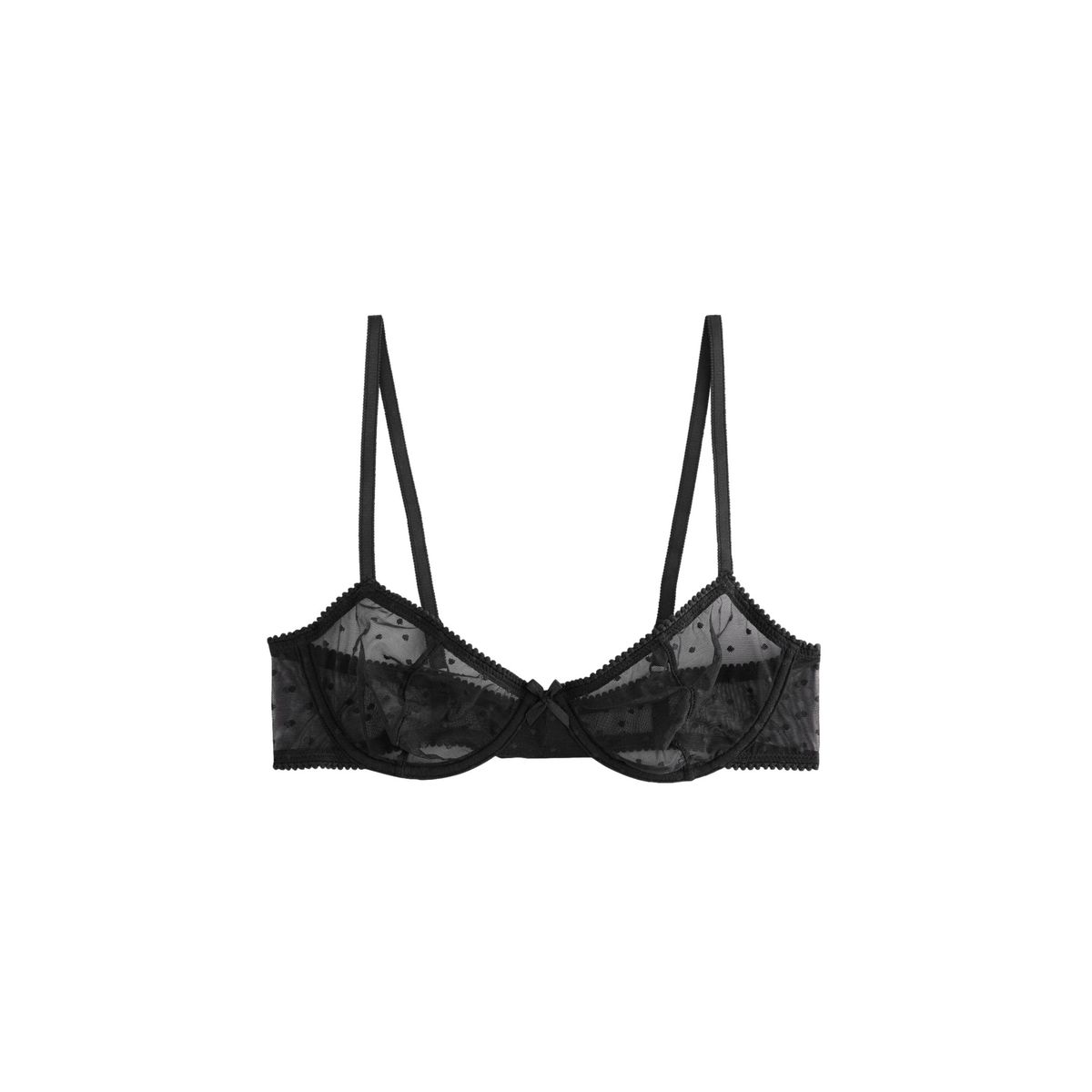 Soutien-gorge en mesh à pois noir, NEXT