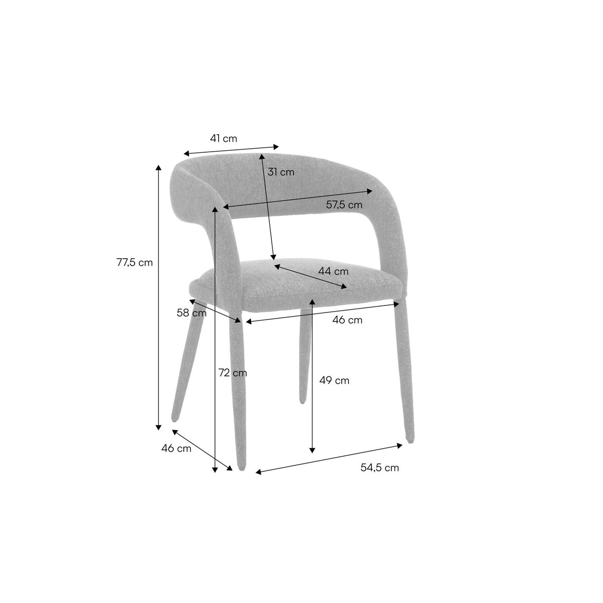 Fauteuil contemporain tissu (lot de 2) ALESSIA bordeaux, SWEEEK