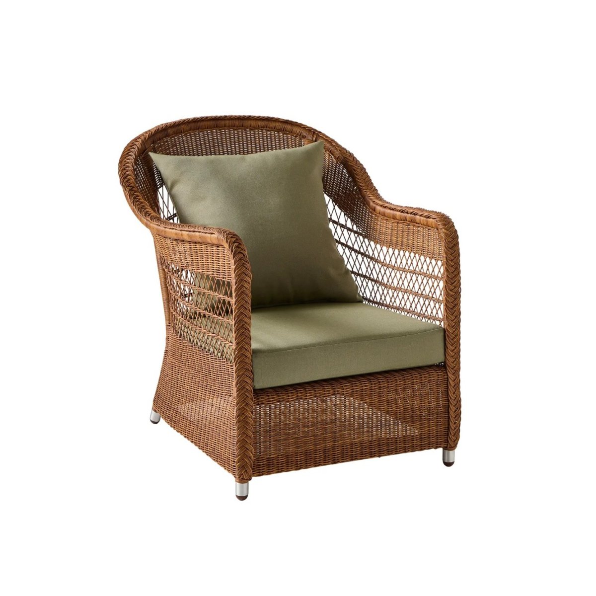 Fauteuil en résine BIARRITZ CHATAIGNE bouquet écru autres, KOK
