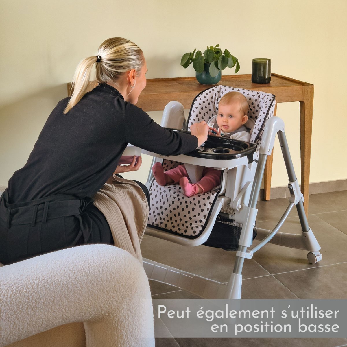 Chaise haute bébé pliable rouge, MONSIEUR BEBE