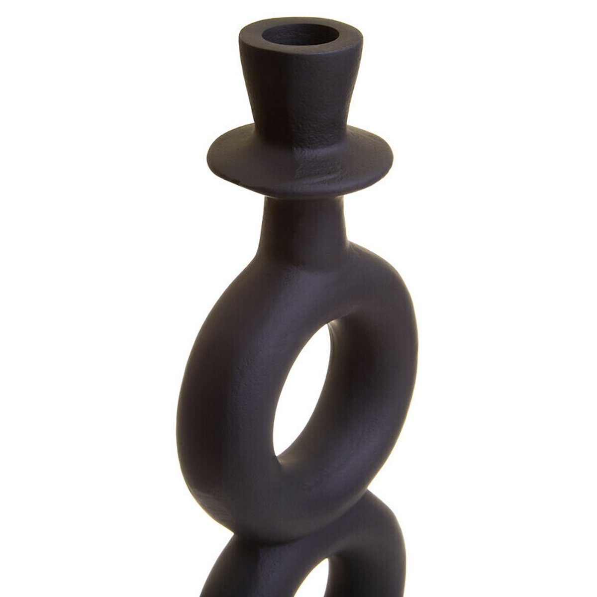 Large Abstract Candle Holder in Black black, FIFTY FIVE SOUTH