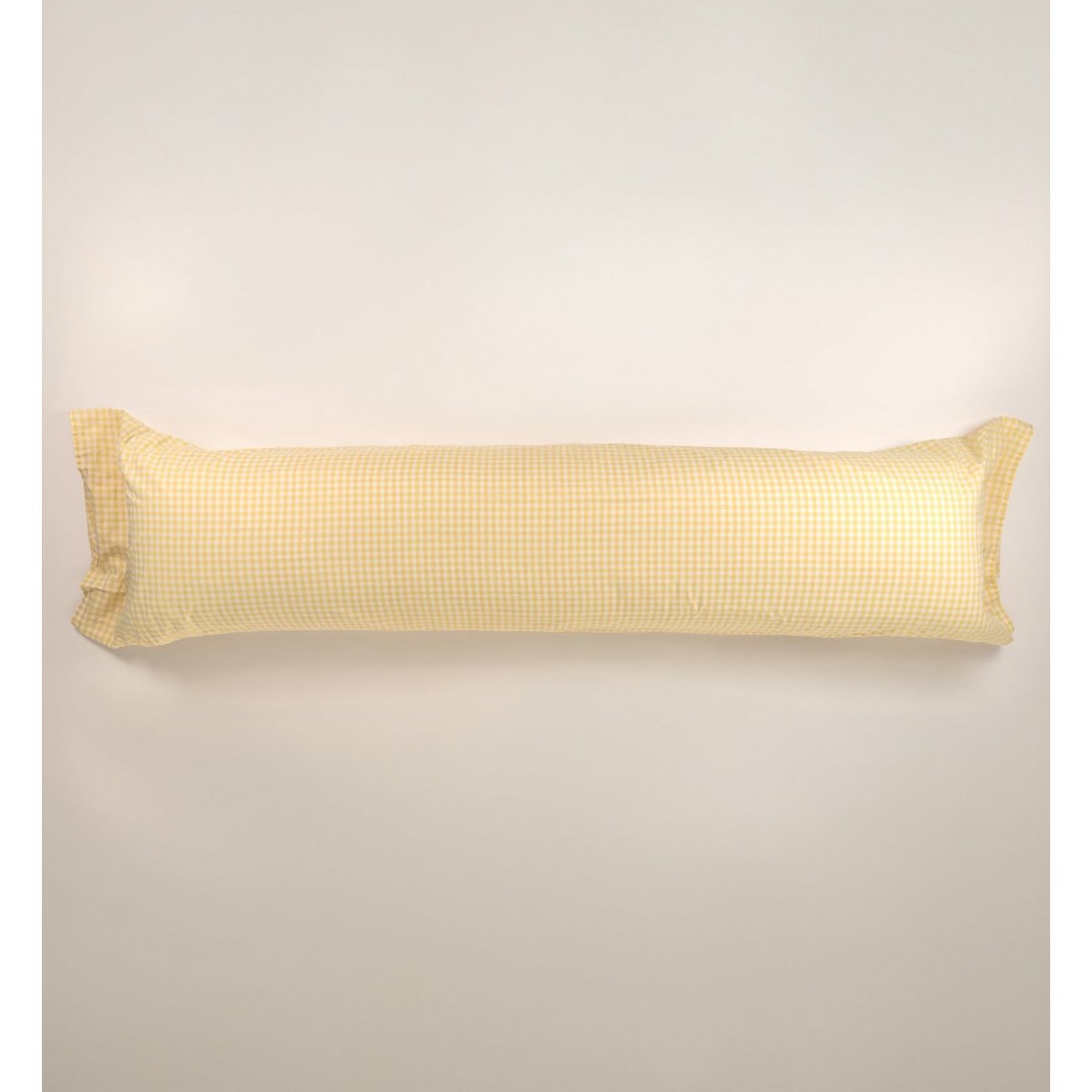 Taie de traversin en percale de coton bio, VICHY vichy tournesol, KADOLIS