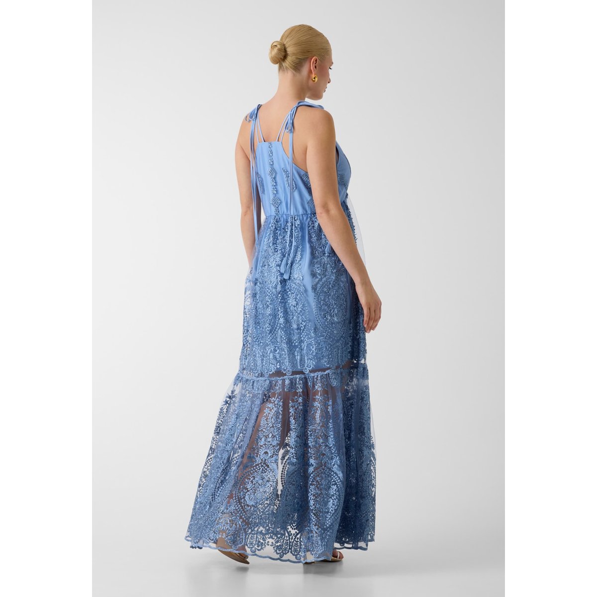 Maxi Brodé Dress blau multi, GUESS