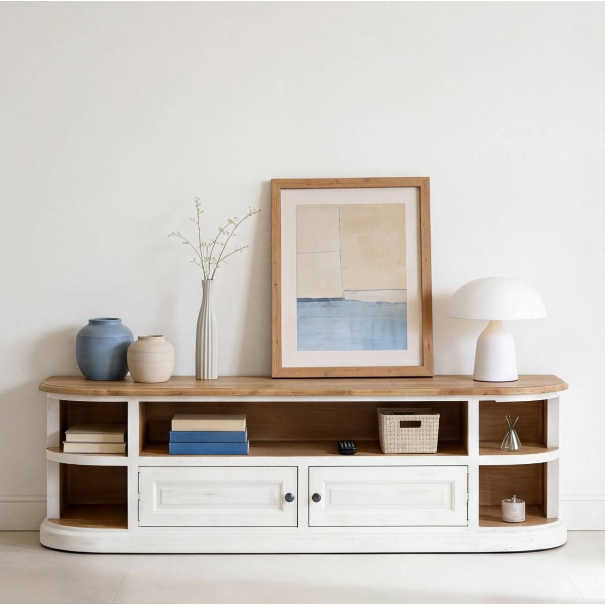 Meuble TV en bois recyclé GARANCE bois clair, MADE IN MEUBLES 