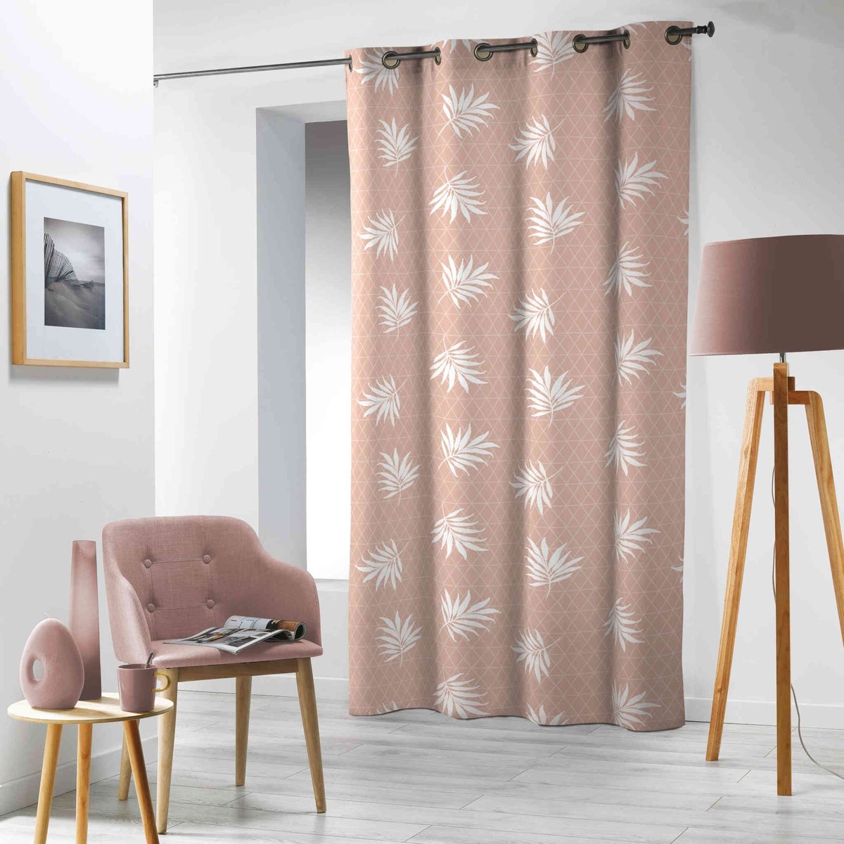Rideau à œillets ZOOSTERIA rose, DOUCEUR D'INTÉRIEUR
