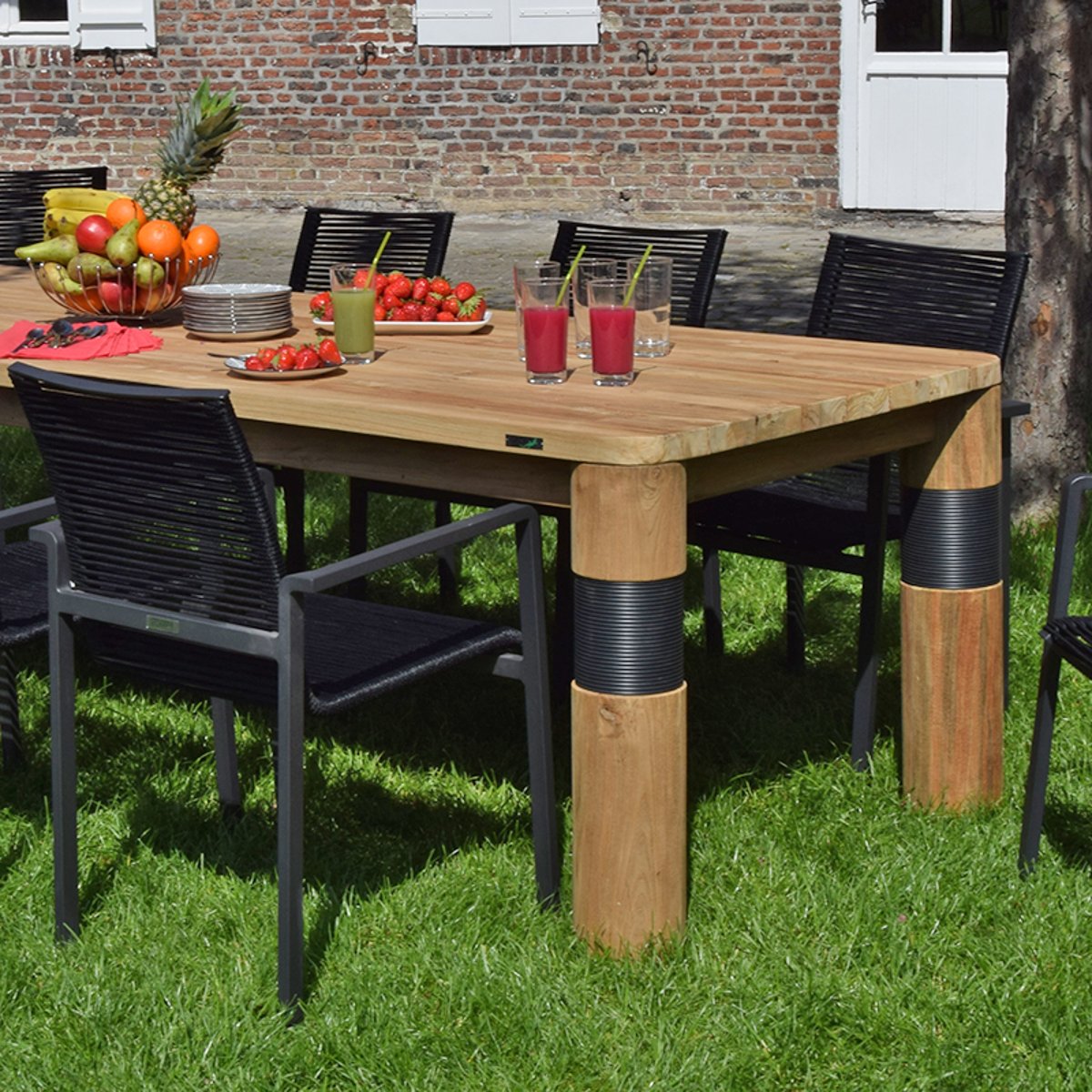 Table en teck recyclé 240 cm - GALACTUS naturel, GECKO JARDIN