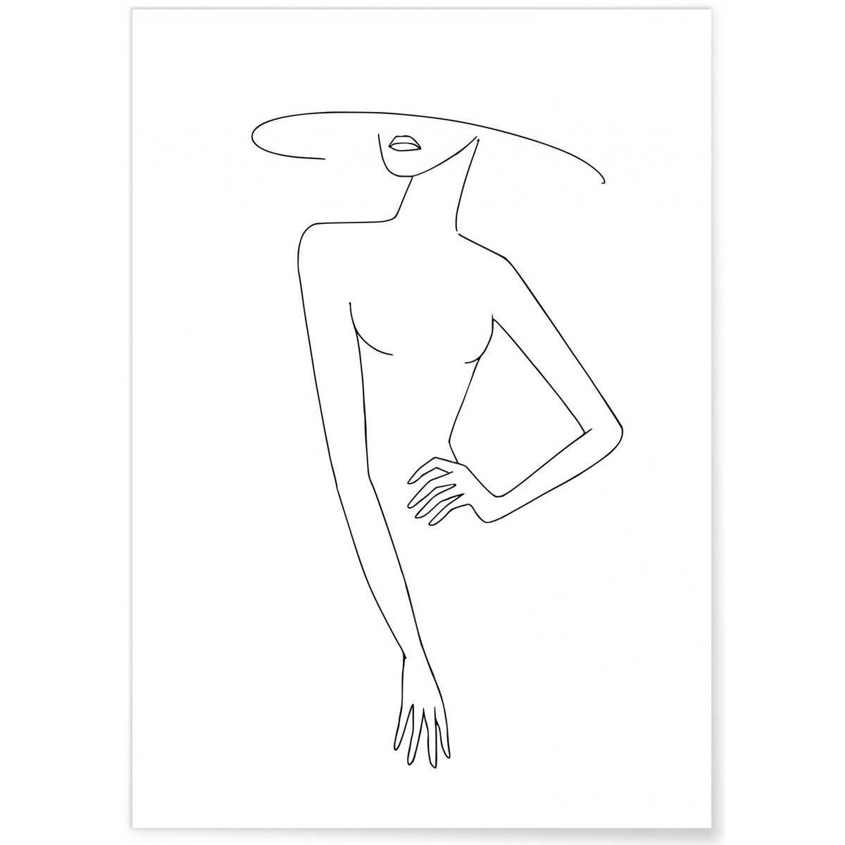 Affiche Line Art Women 4 blanc, L'AFFICHERIE