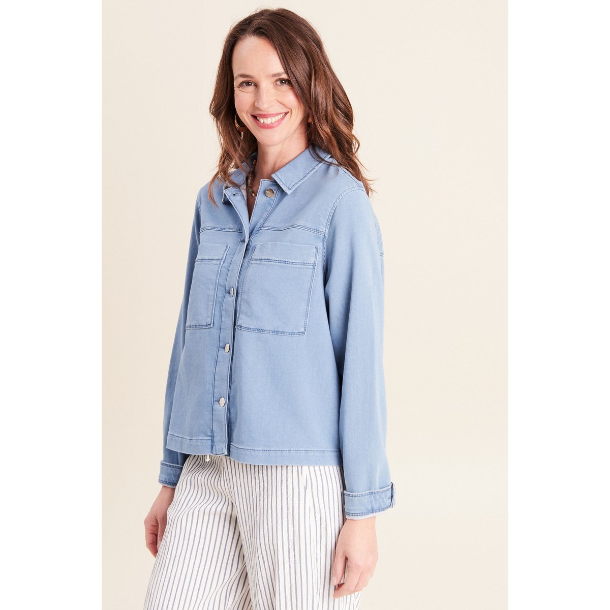 Veste jean manches longues denim bleach, BREAL