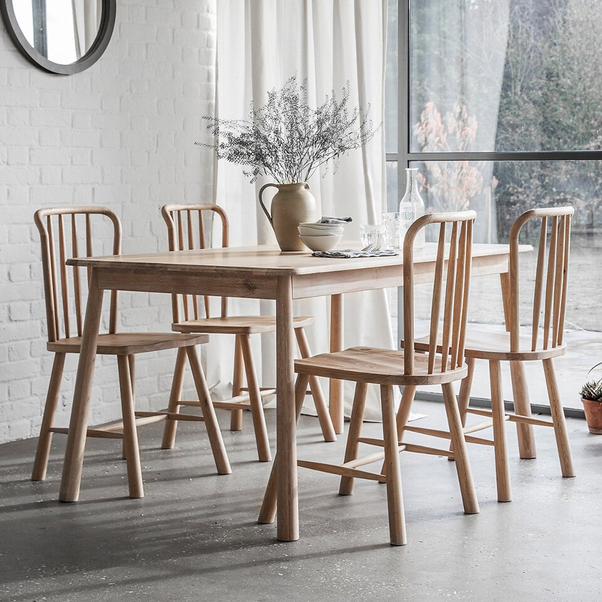 Uttara Scandi Oak Spindle Dining Chairs (Set of 2) brown , ÉDITÉ