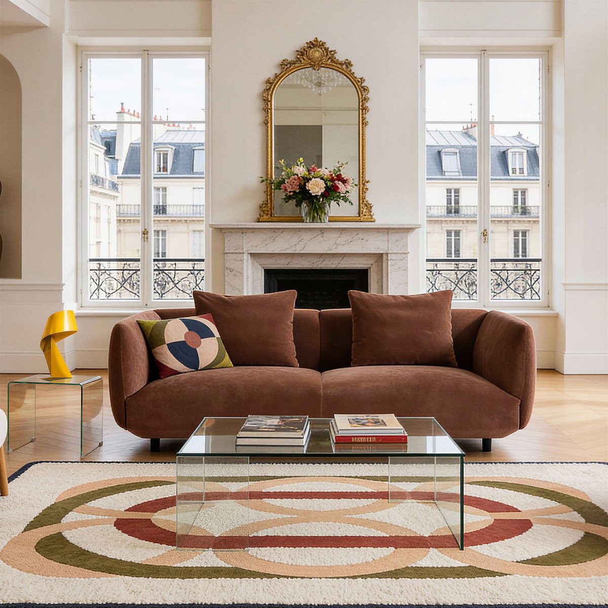 Tapis de salon laine CANDICE beige, multicolore, HABITAT