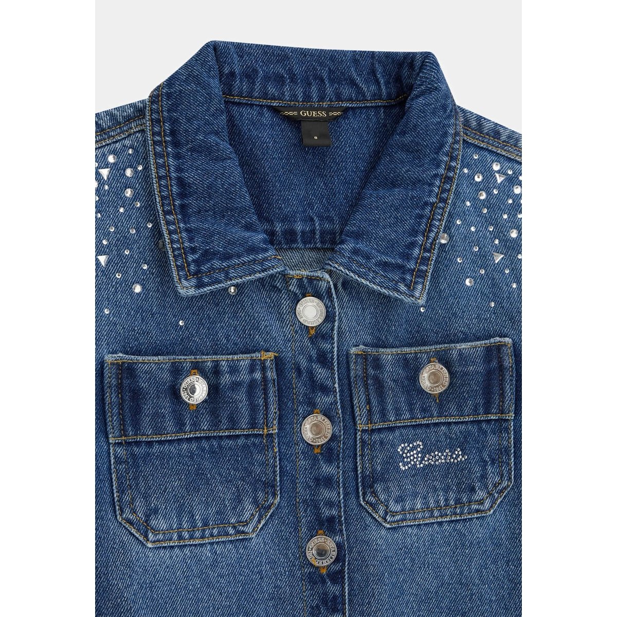 Denim À Strass Dress bleu, GUESS KIDS