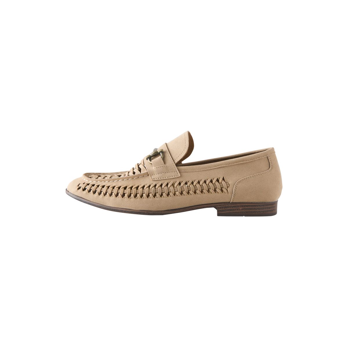 Mocassins en suédine tressée bleu marine, NEXT