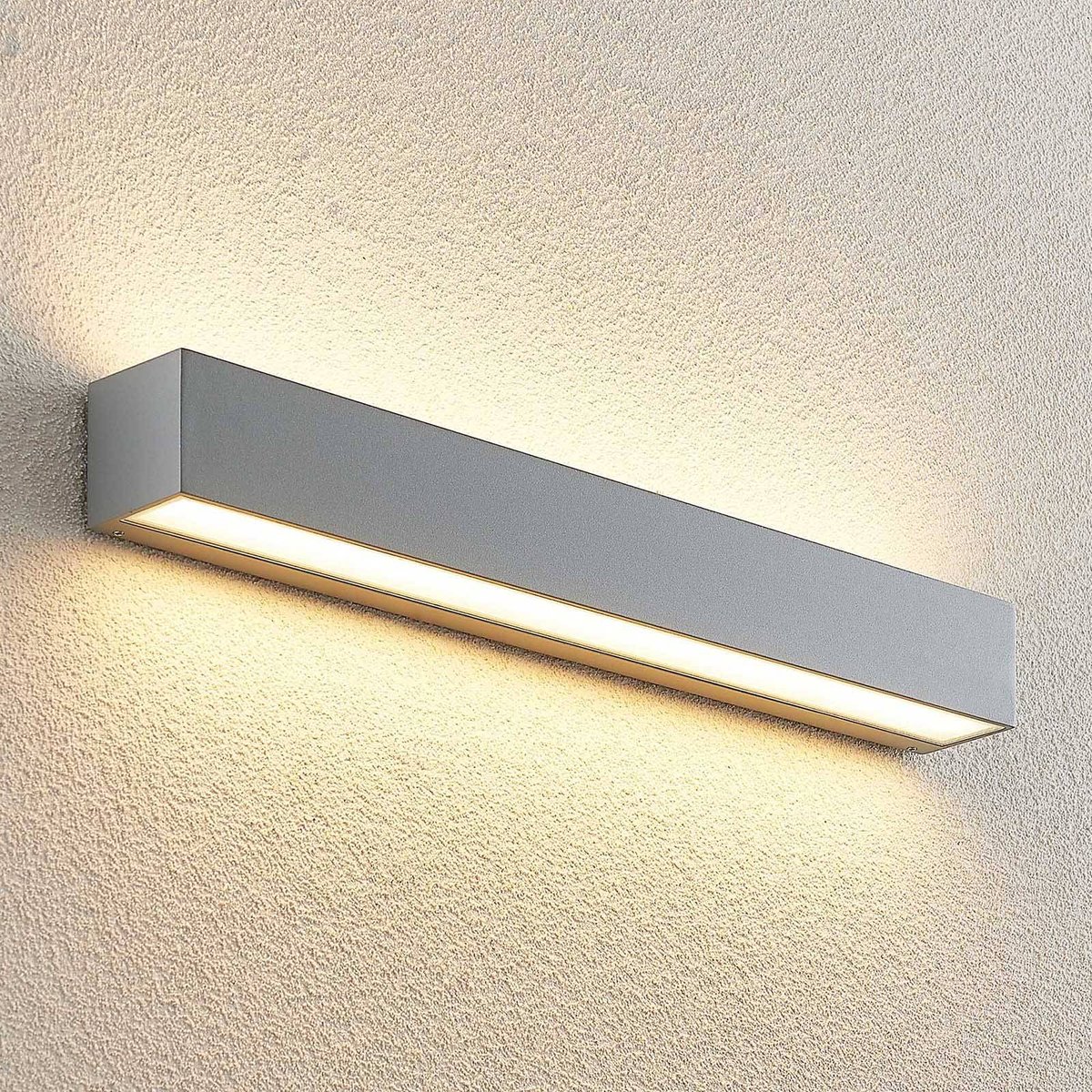 Applique extérieure en aluminium moderneLED argent, LUCANDE