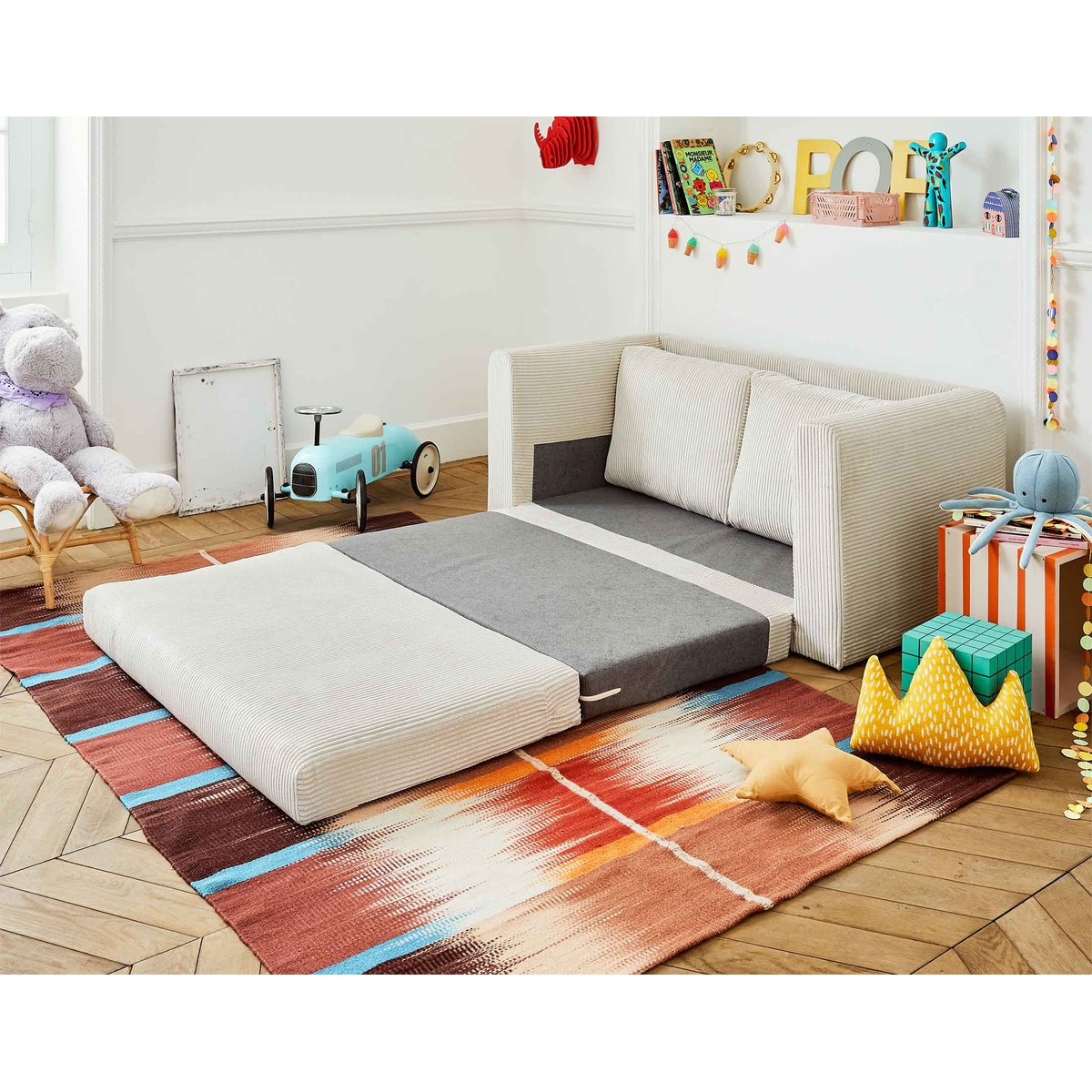 Canapé Convertible 2 places - MARILIA beige, BEST MOBILIER