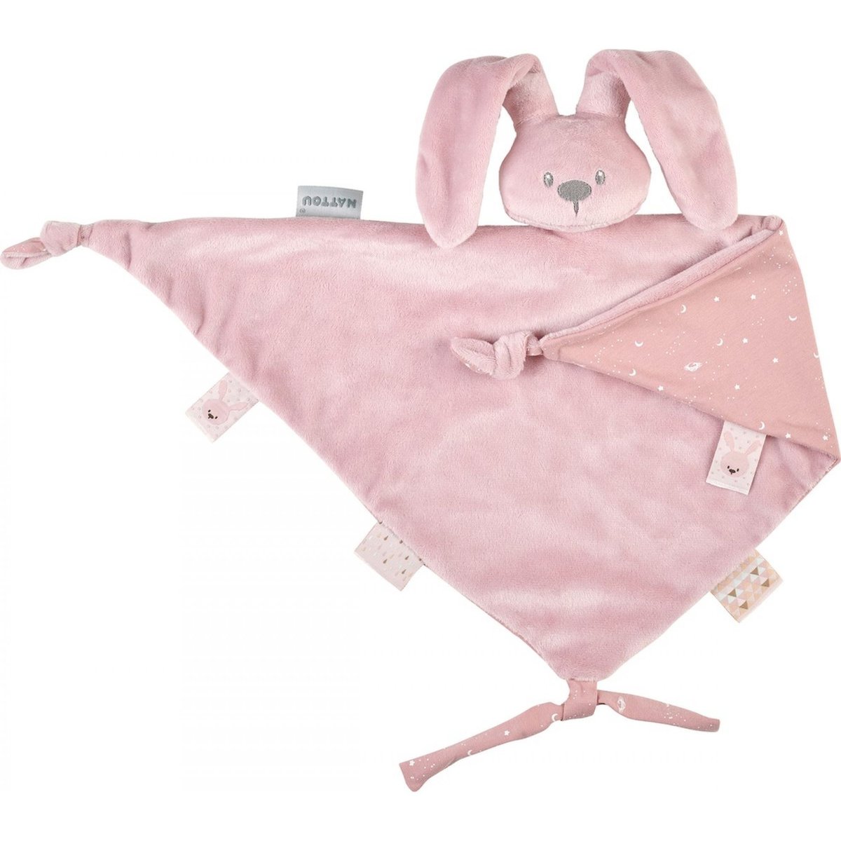 Maxi doudou Lapidou Glow avec motif imprimé vieux rose rose, NATTOU