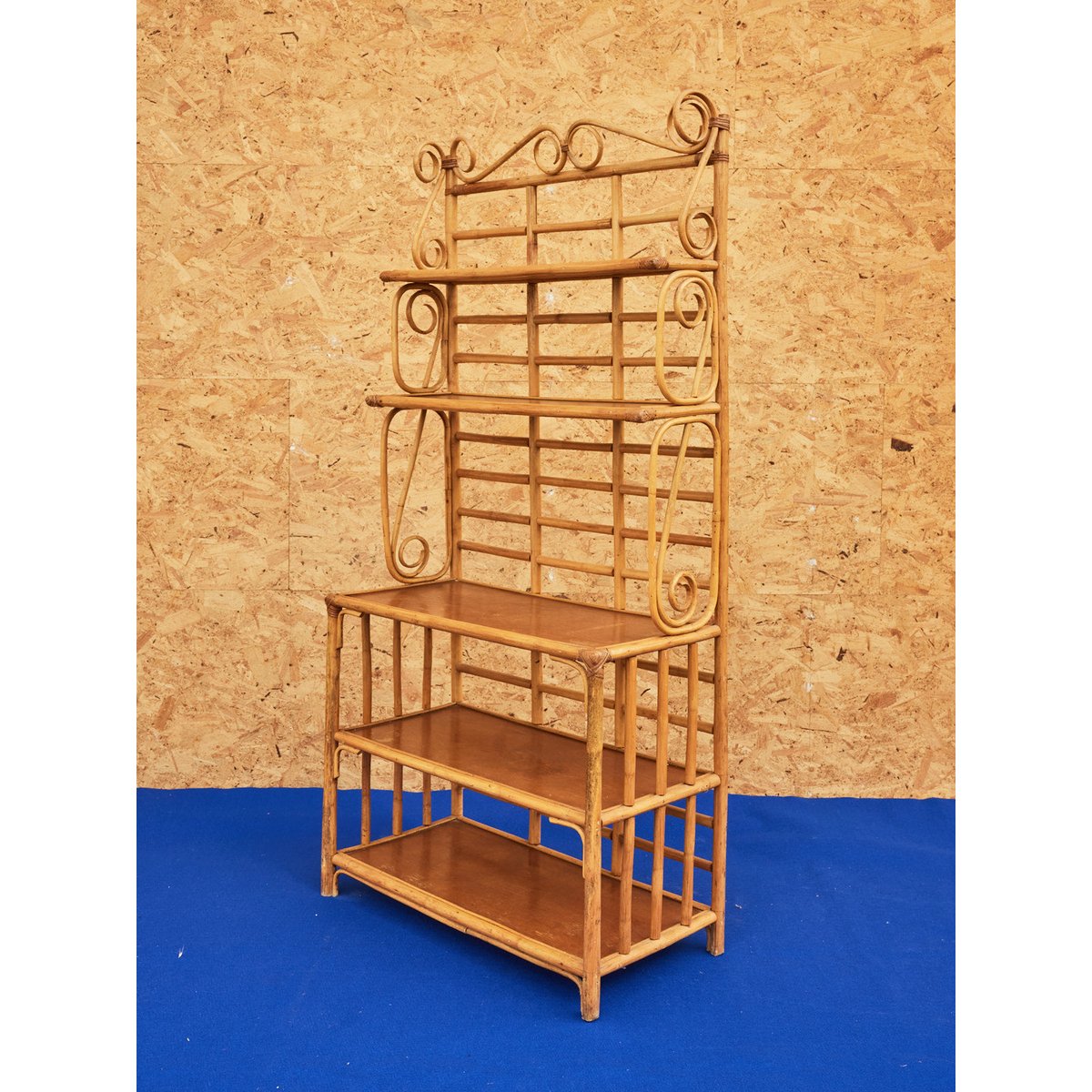 Grande étagère en rotin Gaëlle N°897 - Bon état bois clair, DEBONGOUT
