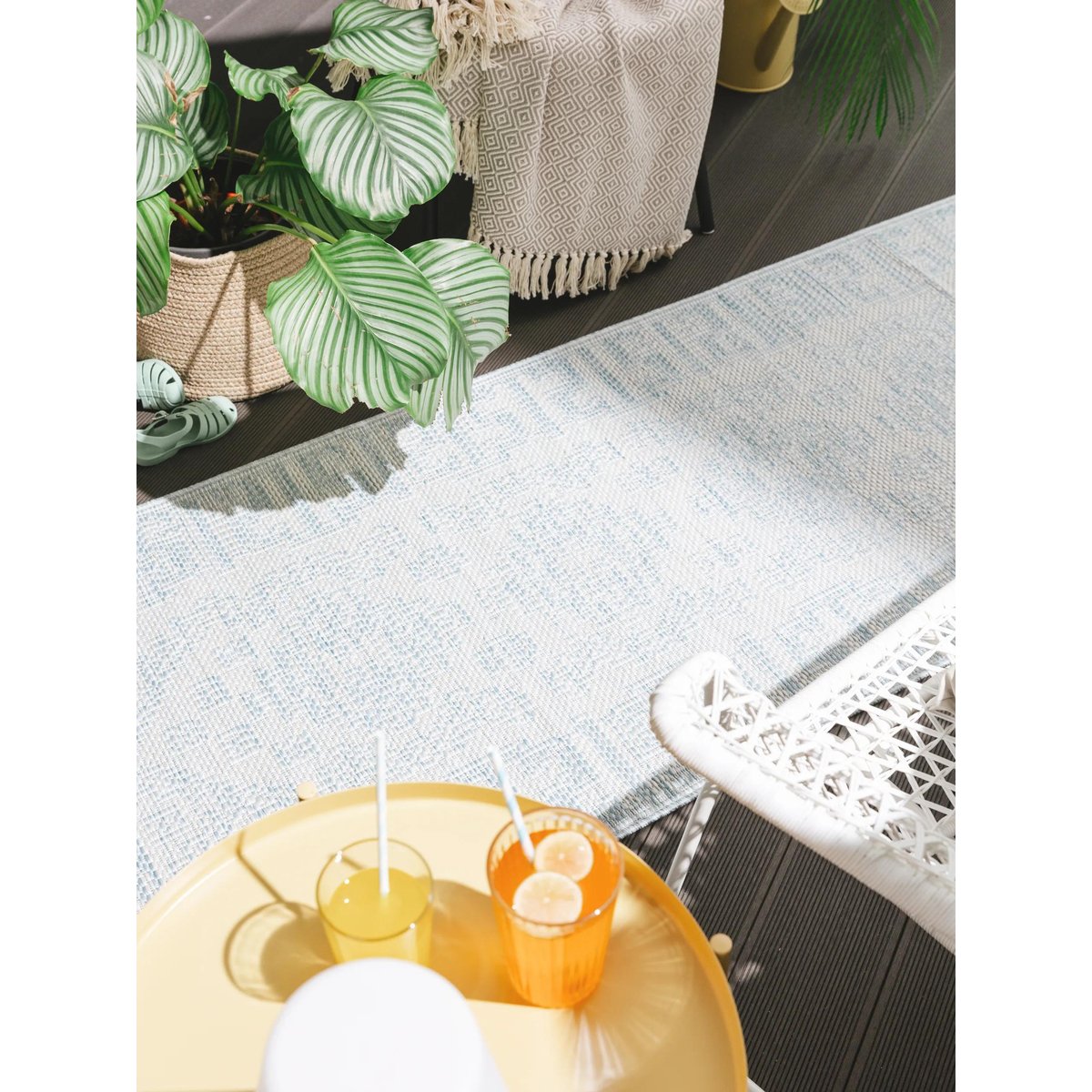 Tapis de couloir d'extérieur & intérieur BRONCO bleu, BENUTA 