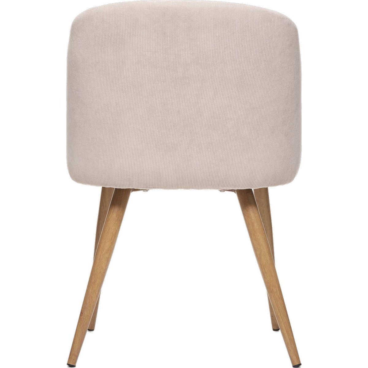 Lot de 4 chaises en velours côtelé et pieds effet hêtre CELESTE beige, TOILINUX