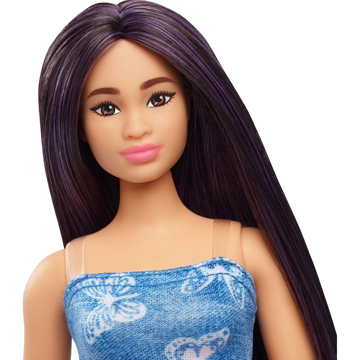 Poupée Fashionistas aux cheveux violets bleu et rose, MATTEL
