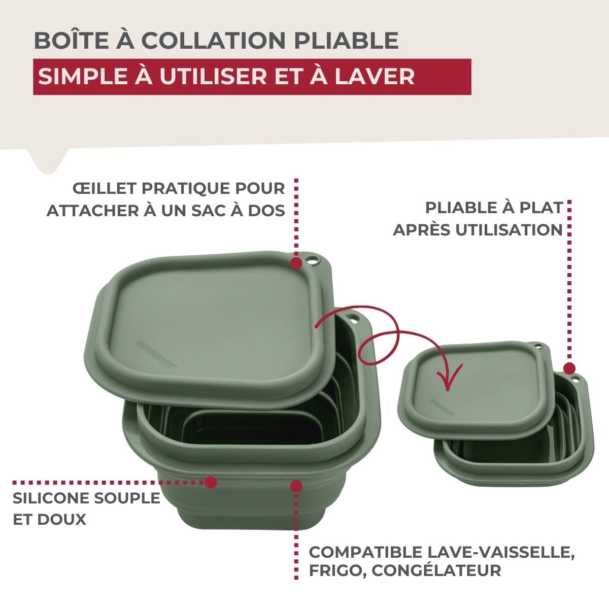Lot de 6 boîtes hermétiques 13 cl avec 6 ustensiles STORAGE vert, FACKELMANN