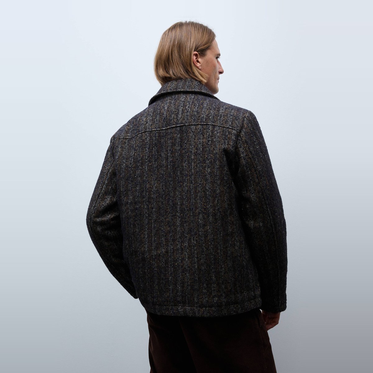 Veste chevron zippé contenant de la laine marine, MONOPRIX
