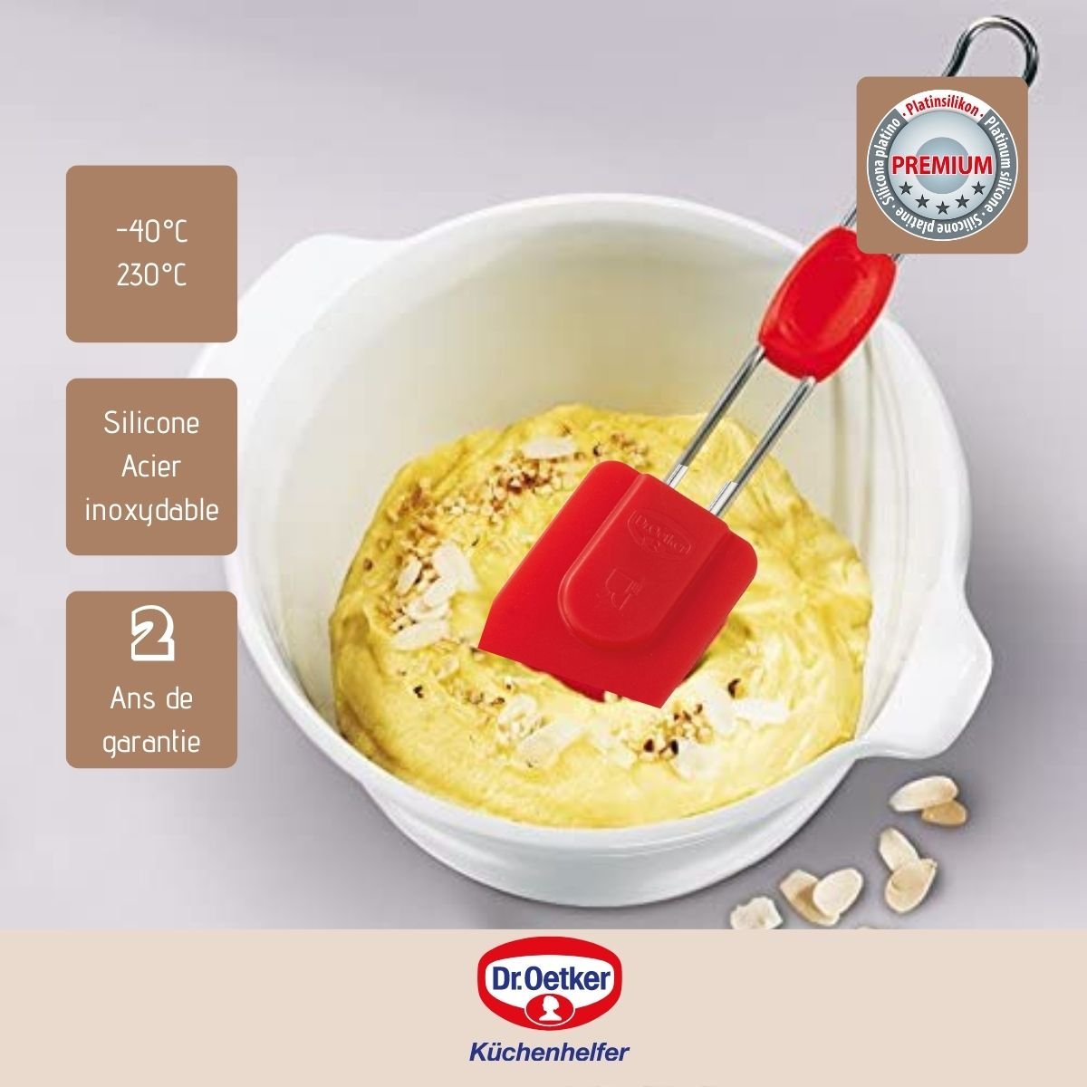 Set de 2 ustensiles de pâtisserie spatule FLEXXIBEL LOVE rouge, DR OETKER