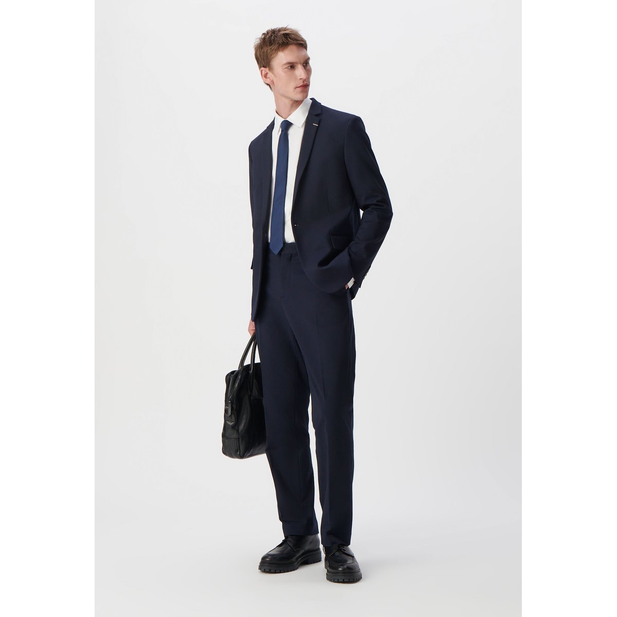 Veste de costume SLIM maille Milano bleu marine, IKKS