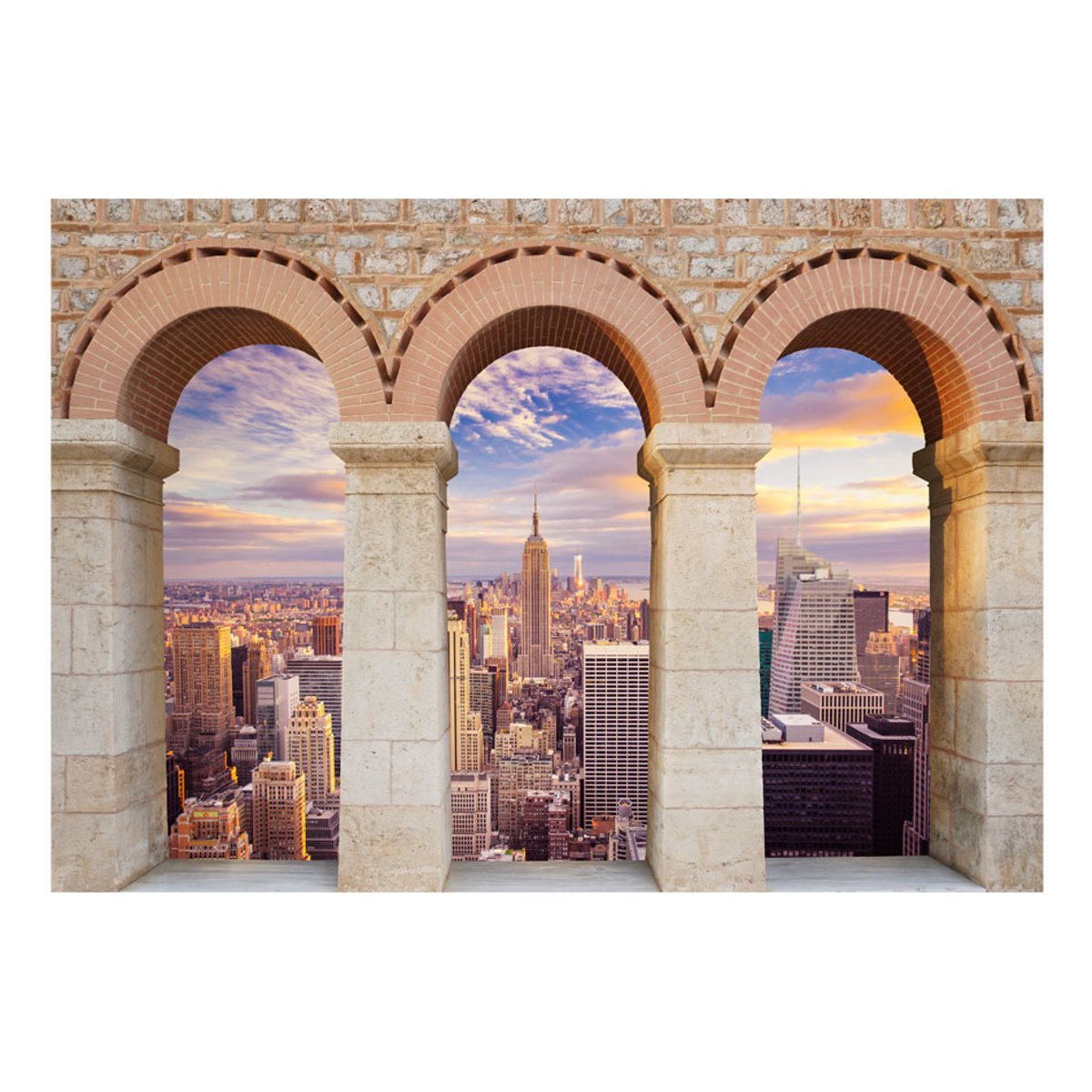 Papier peint intissé panoramique Ville et Architecture Pillars of the City beige, EDEN