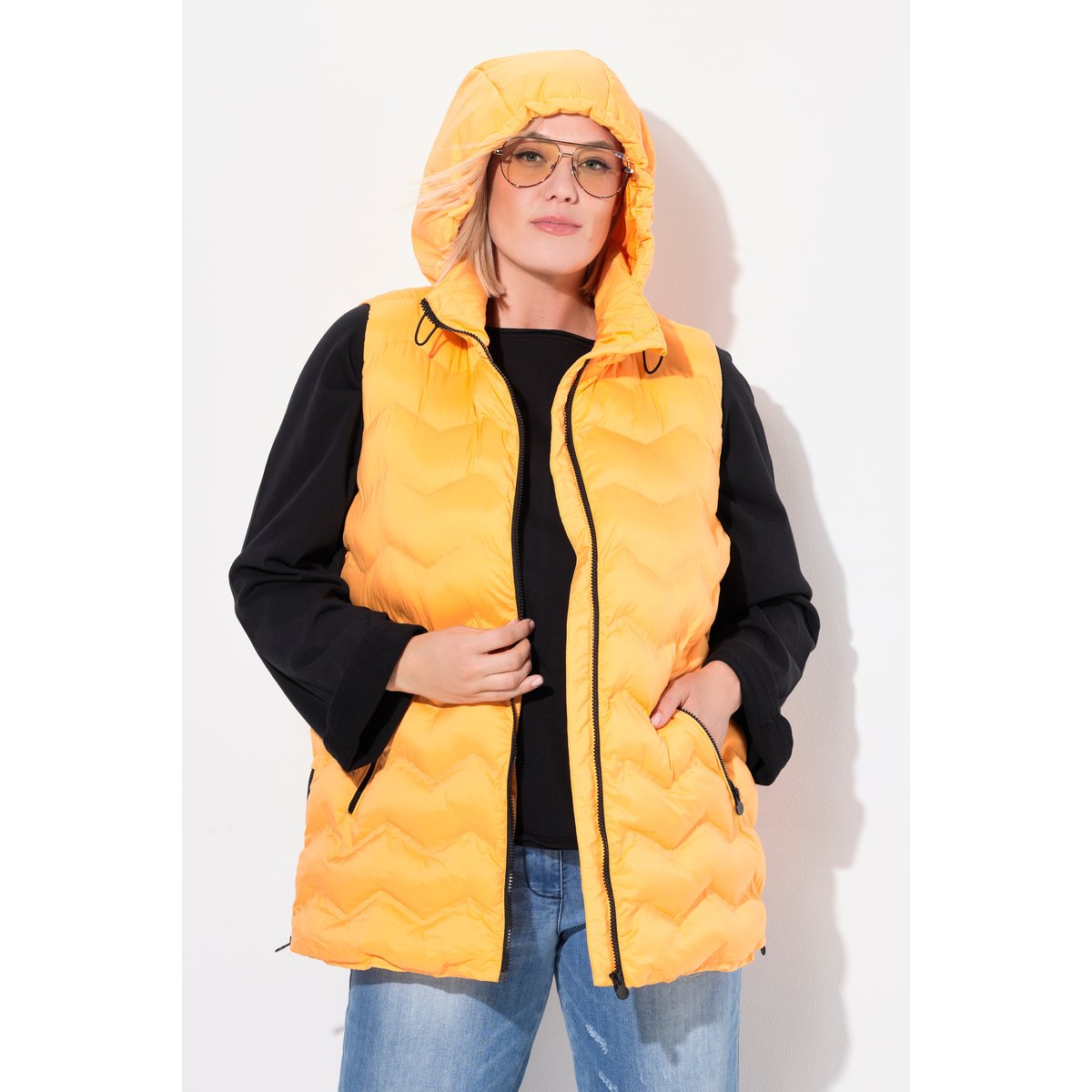 Doudoune matelassée HYPRAR sans manches orange clair, ULLA POPKEN