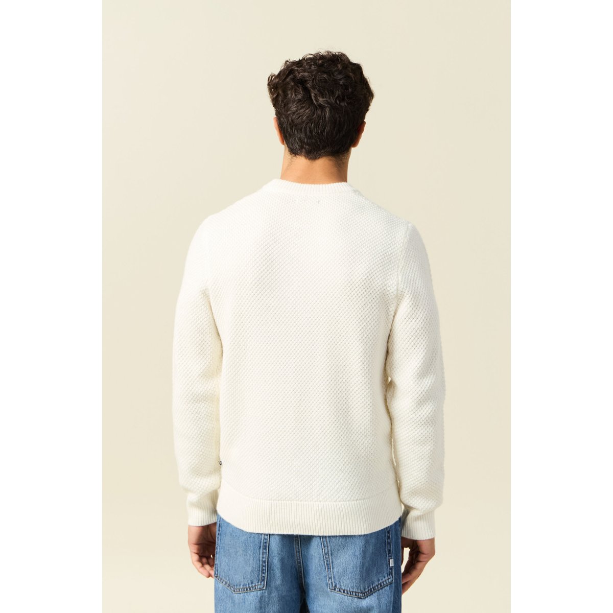 Pull col rond ecru, BONOBO