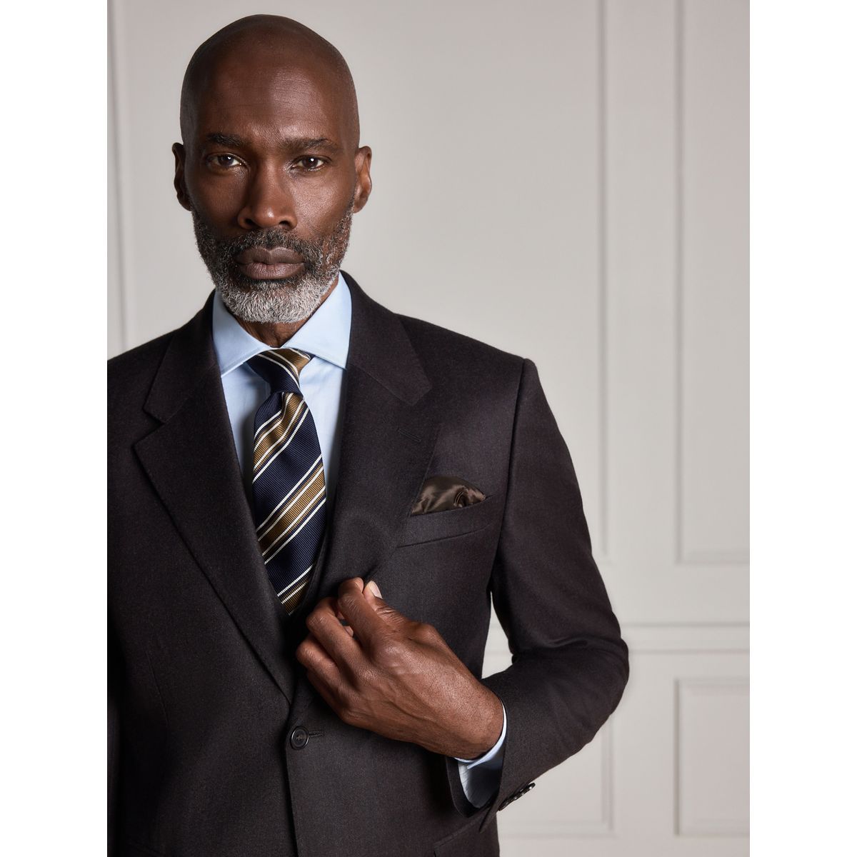Veste de costume flanelle zignone signature marron, NEXT