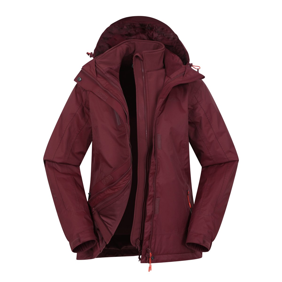 Veste imperméable BRACKEN EXTREME bordeaux, MOUNTAIN WAREHOUSE
