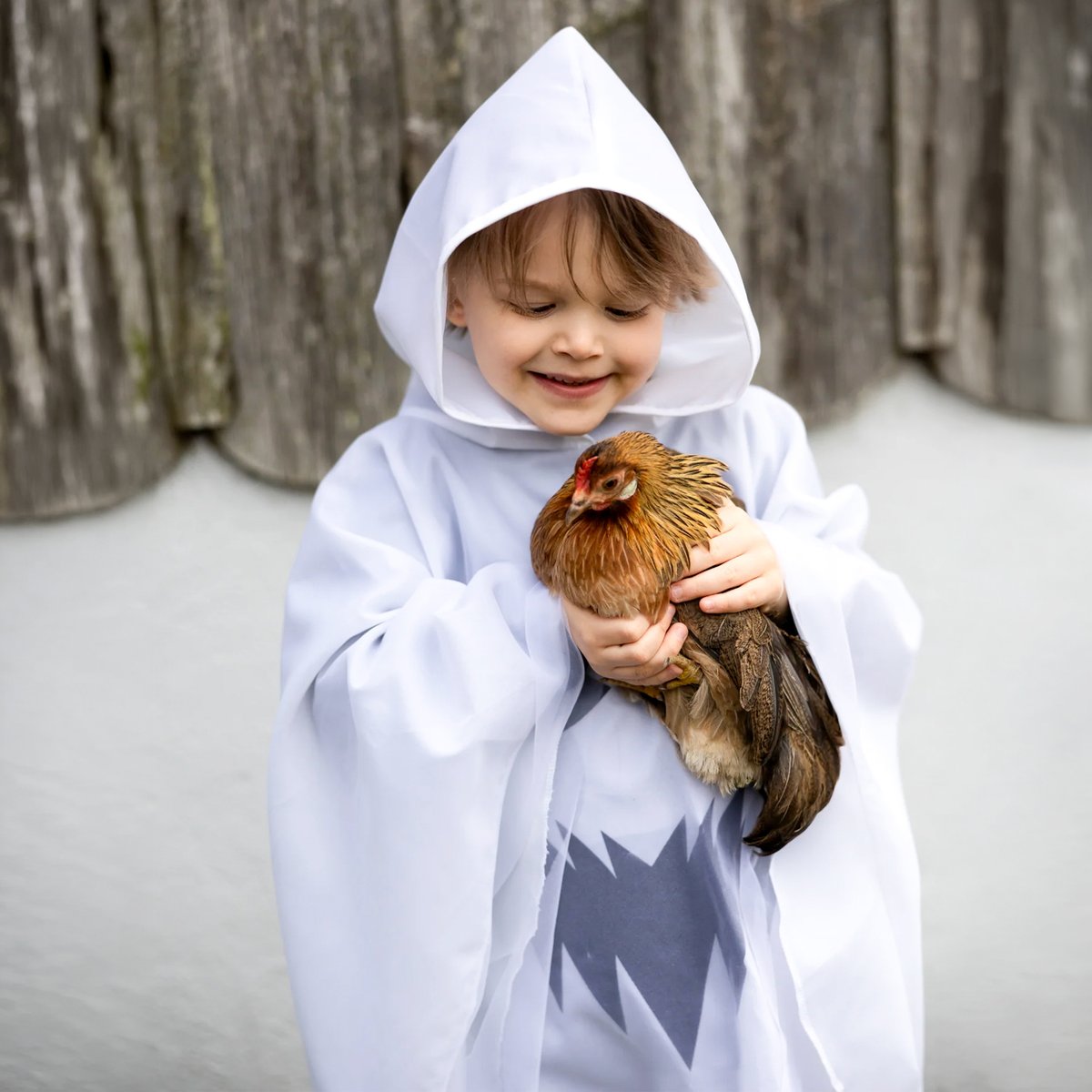 Déguisement enfant poncho à capuche fantôme Halloween blanc, GREAT PRETENDERS