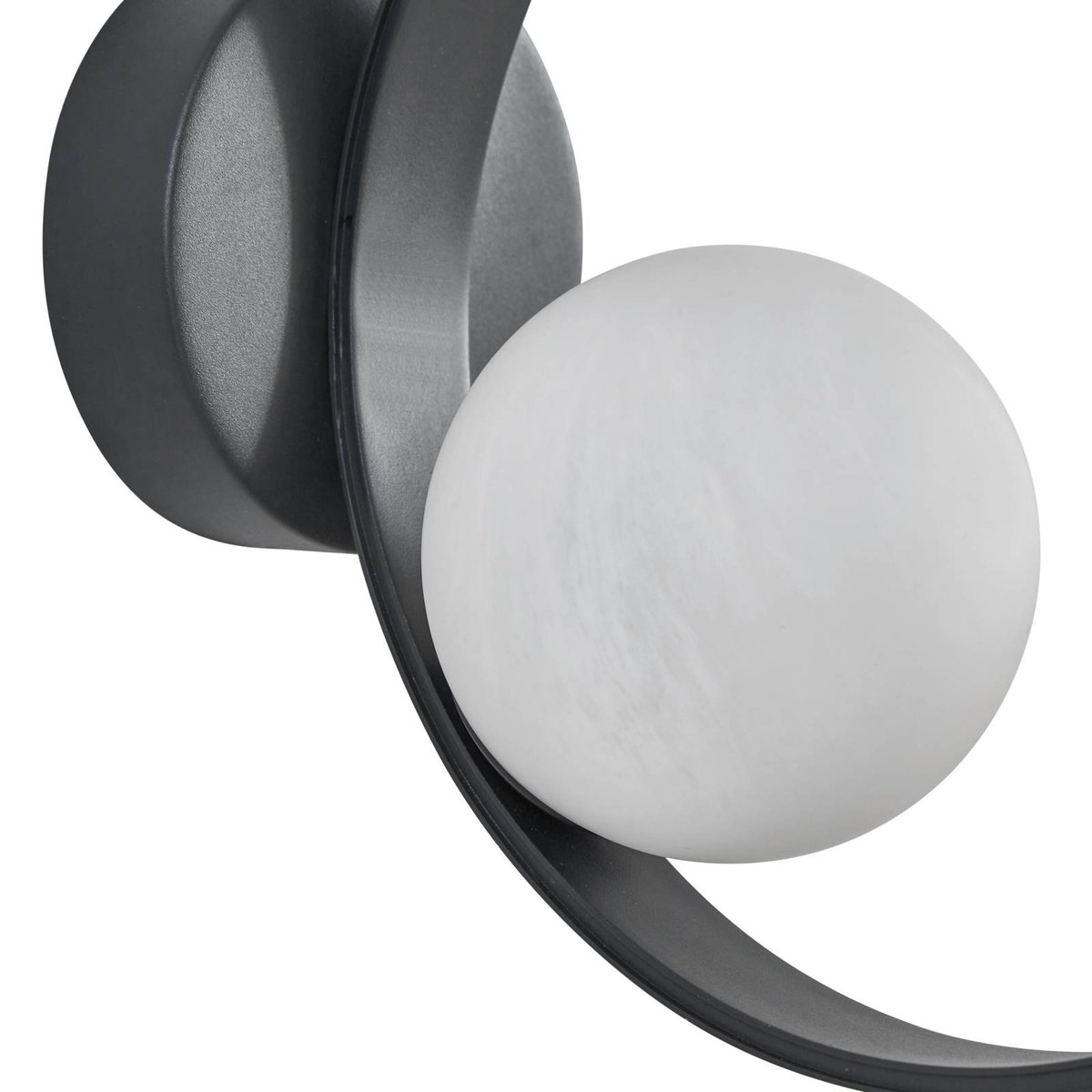 Applique en métal moderneLED, Luneo noir, blanc, LUCANDE