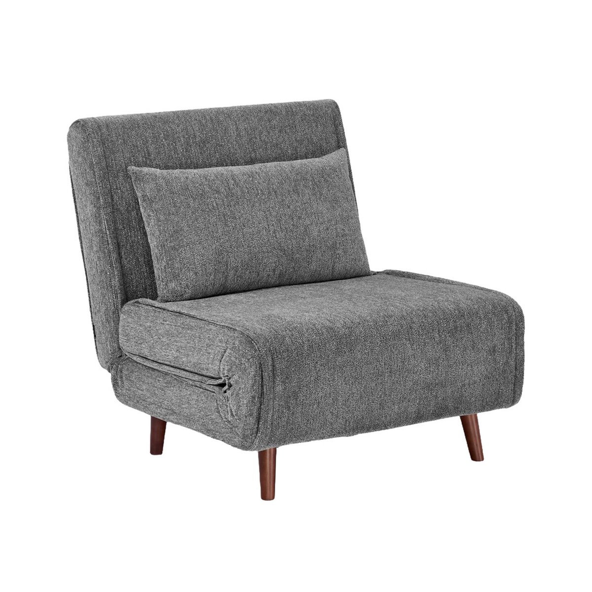 Chauffeuse convertible tissu chenille piètement bois 1 place GUEST gris, SWEEEK