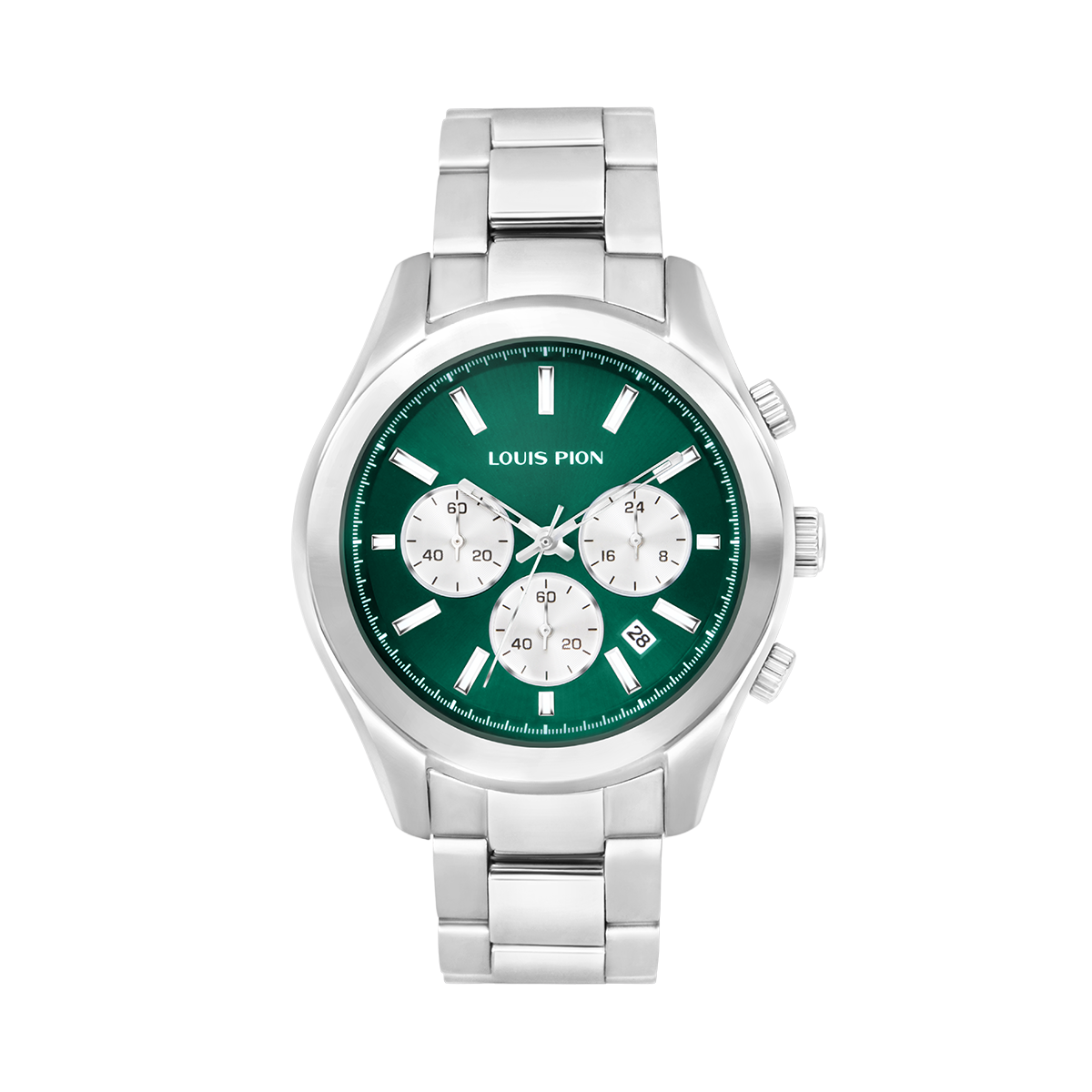 Montre Analogique ADRIEN argenté vert argenté, LOUIS PION