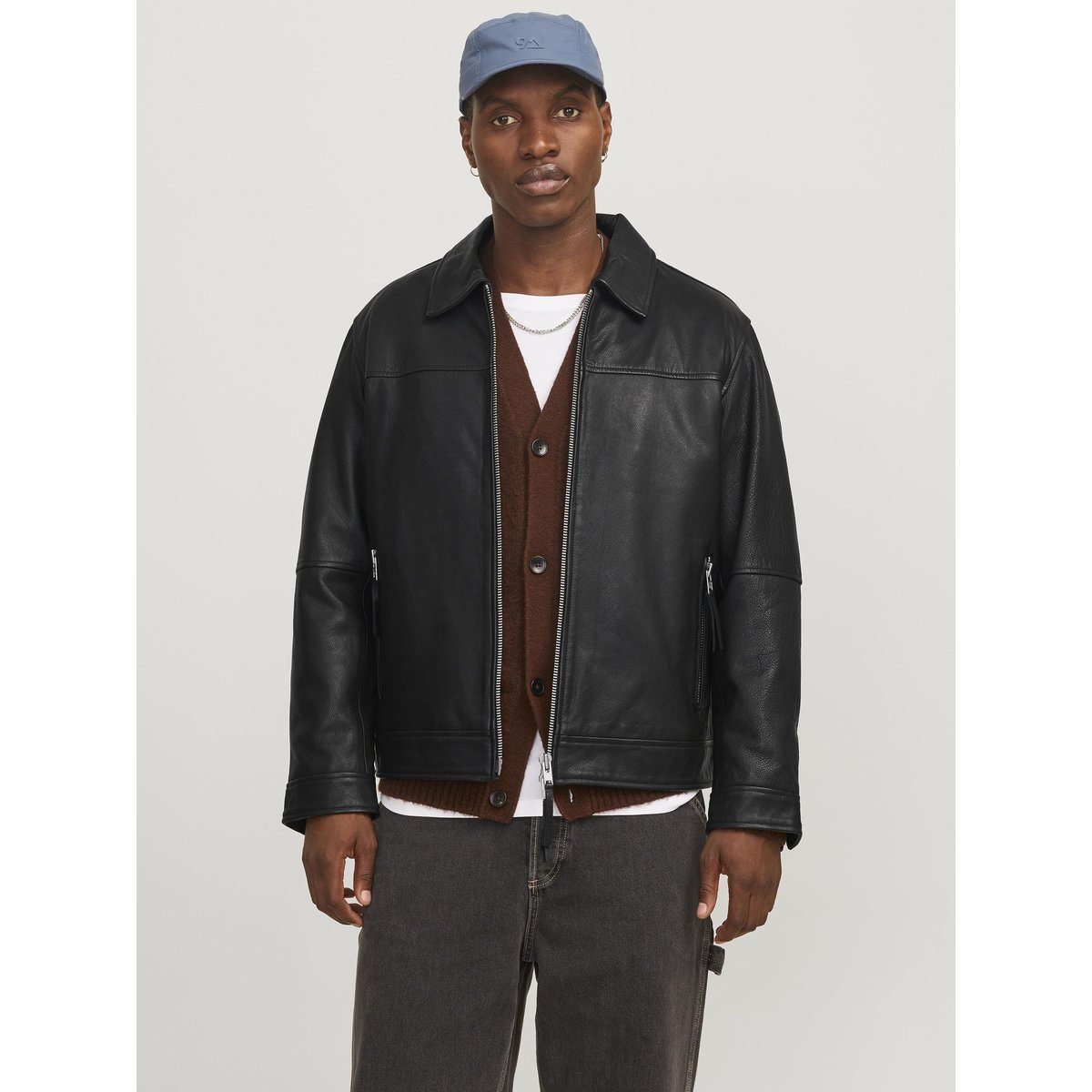 Veste En Cuir black, JACK & JONES