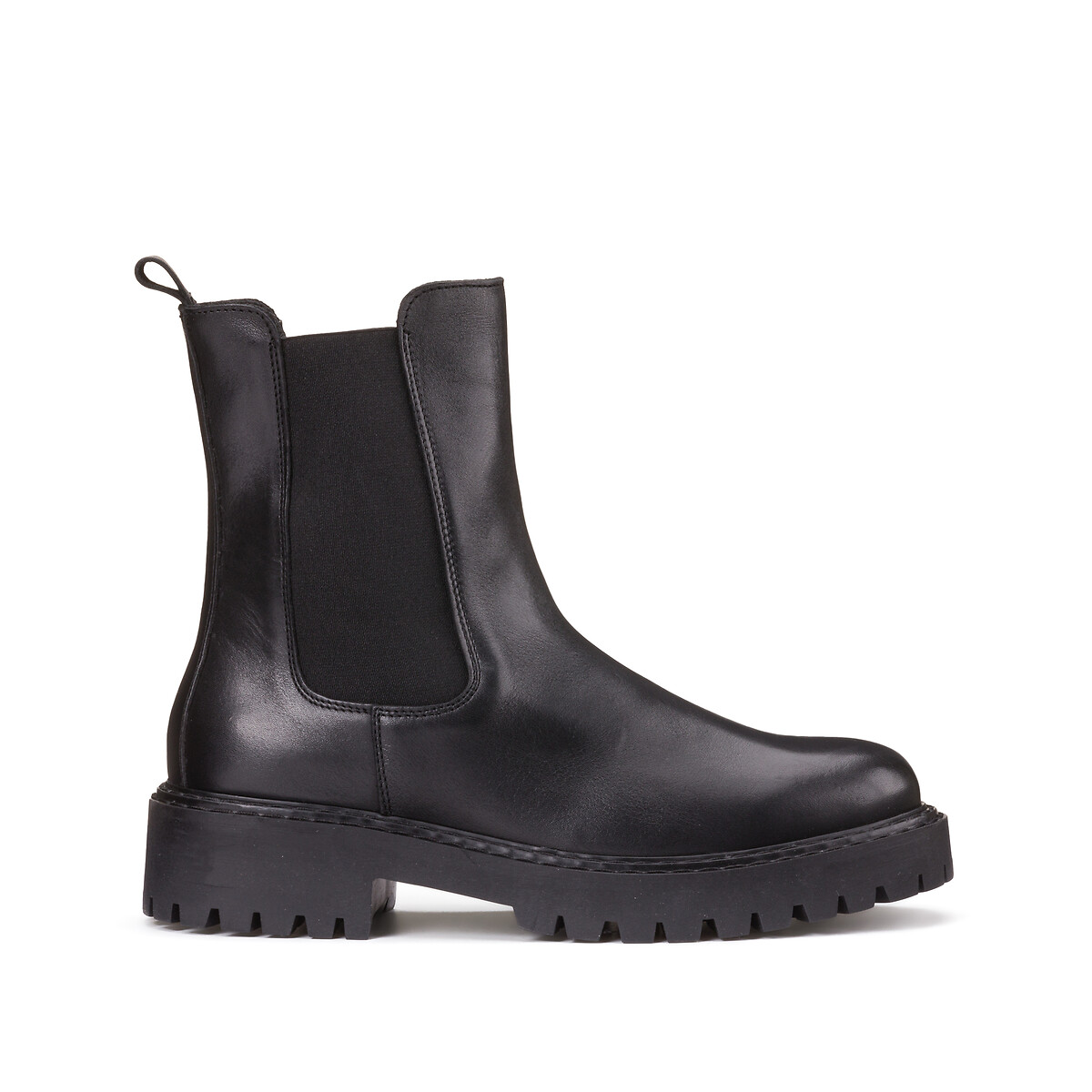 Signatures Judith Chelsea Boots in Leather with Notched Sole black, LA REDOUTE COLLECTIONS