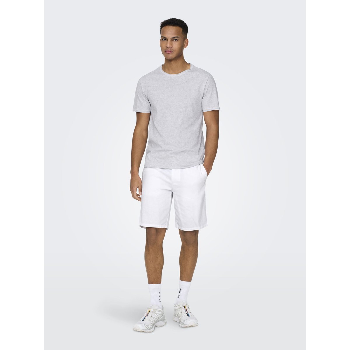 Tee Shirt Col Rond Uni, Manches Courtes white, ONLY & SONS