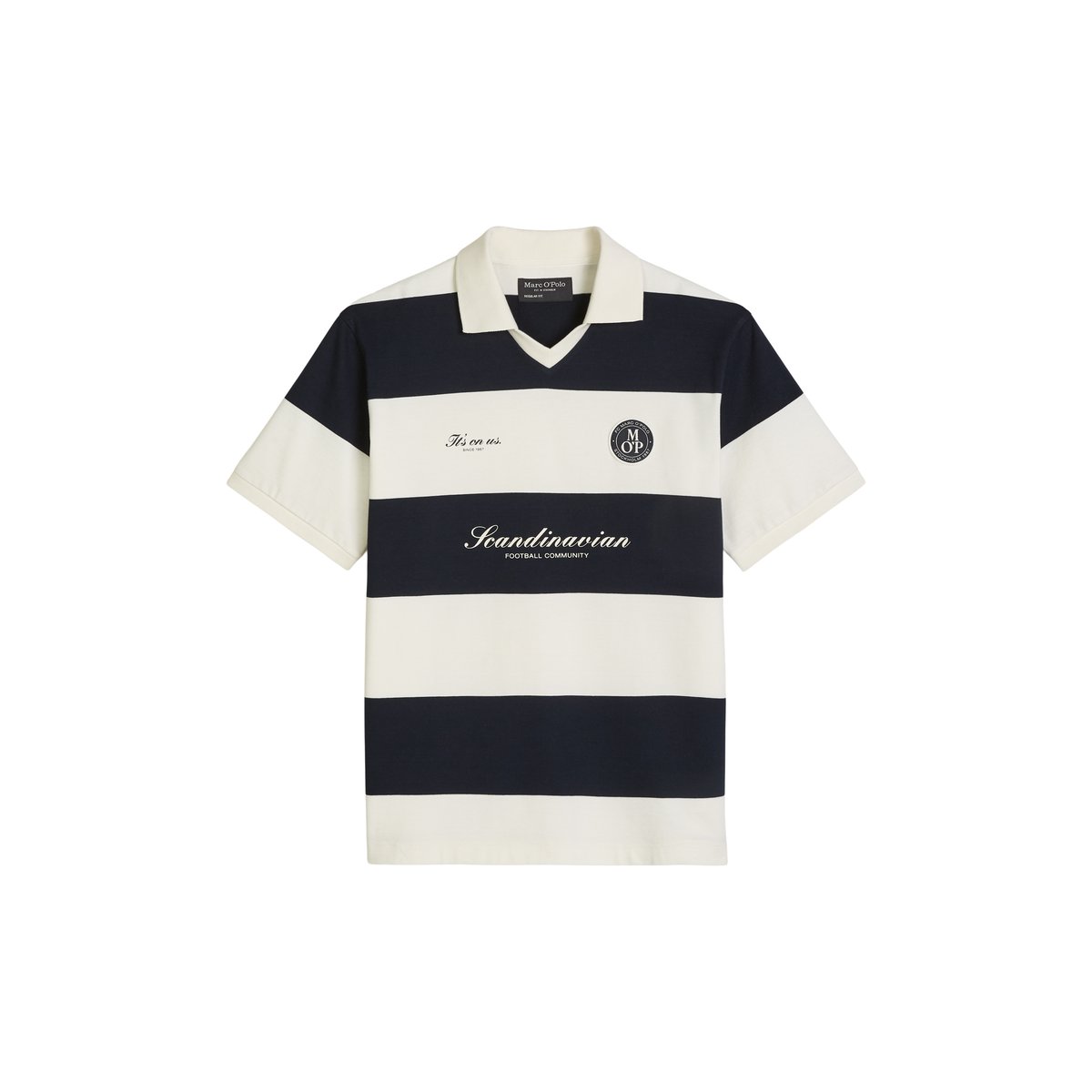 MOP Club '67 Football Tricot Polo, Maillot lourd en coton bio de qualité lourde bleu foncé, MARC O'POLO