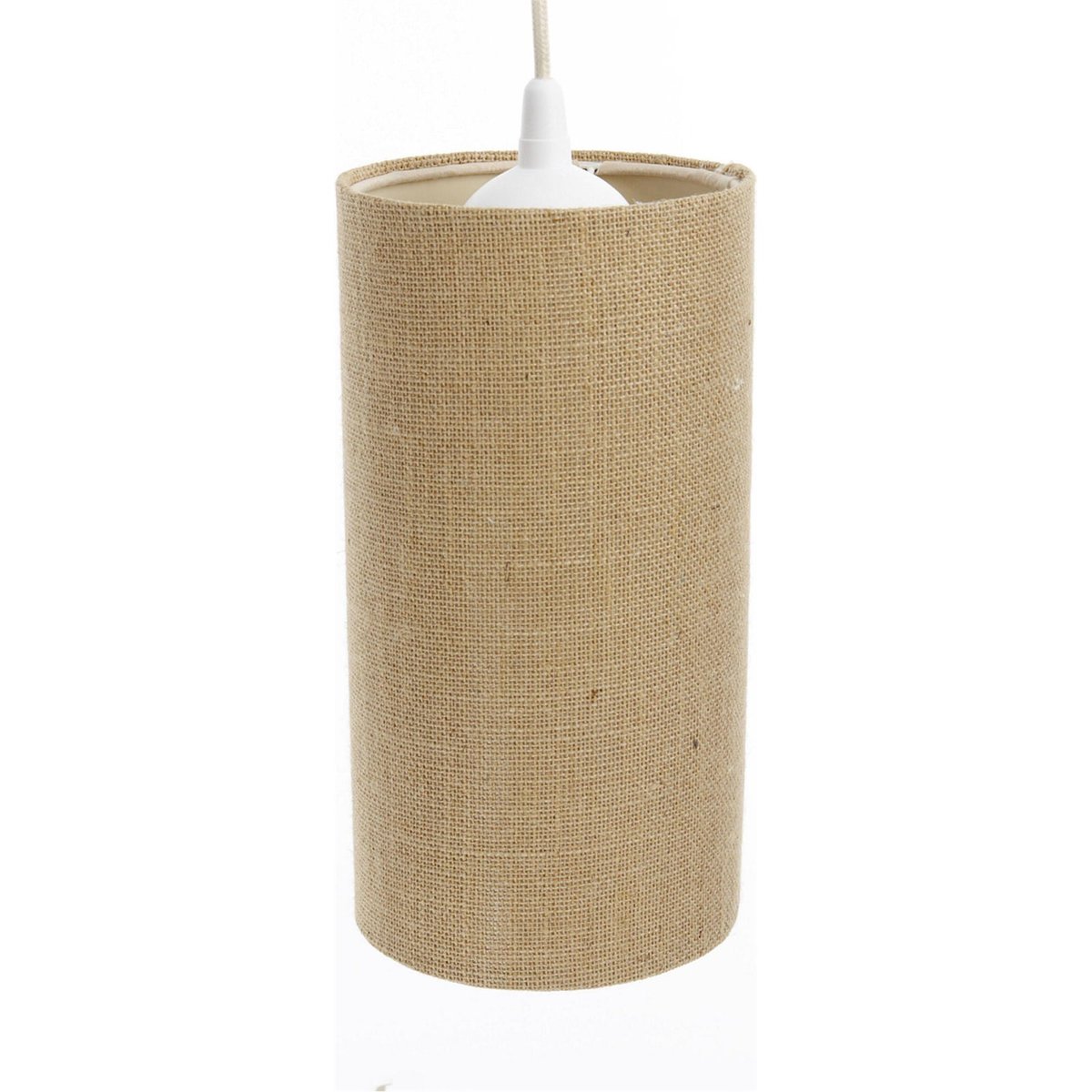 Suspension en lin rond Boho Elegant lin naturel et rotin clair, BPS KONCEPT