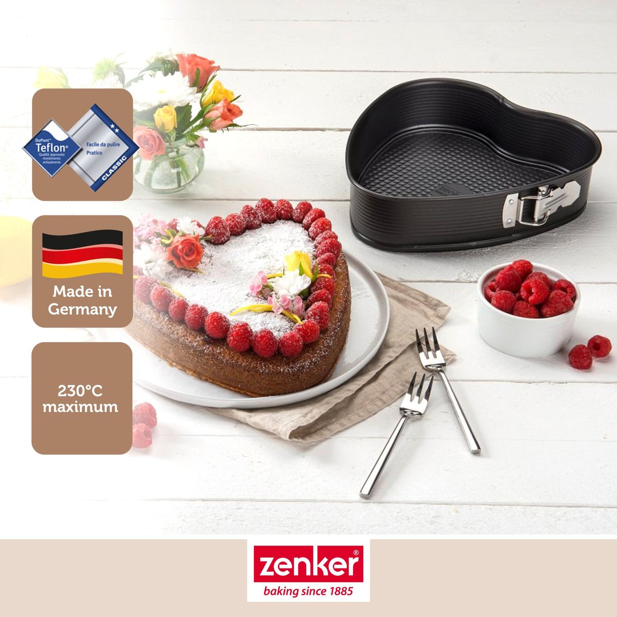 Lot de 2 moules à gâteaux 27/25 cm en acier SPÉCIAL CRÉATIVE noir, ZENKER