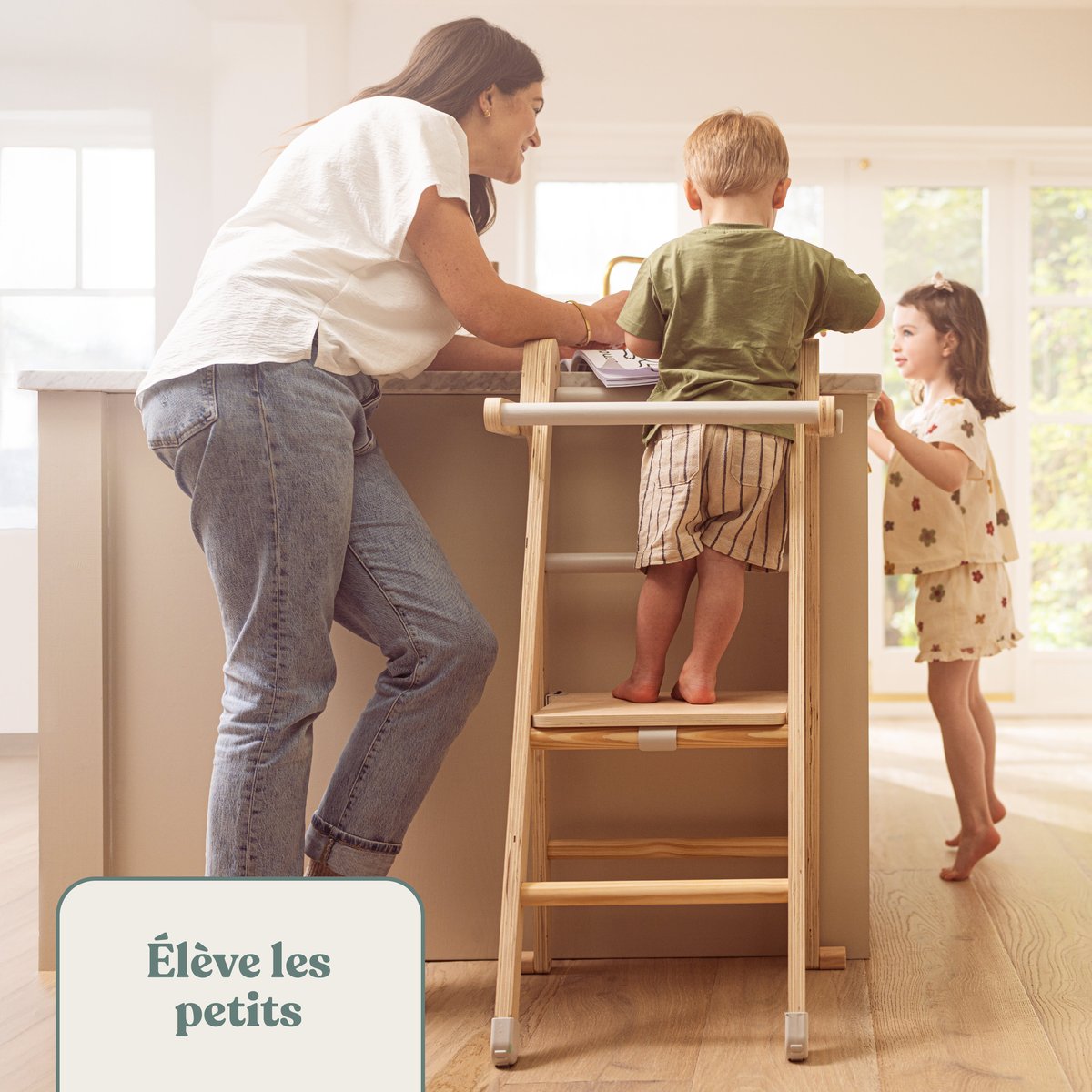 Tour d'apprentissage pliable avec tableau marron - blanc, ACTIVE TOTS
