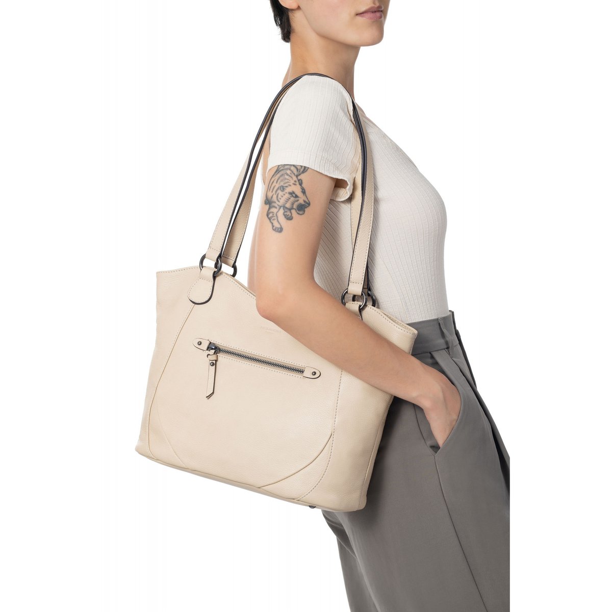 Sac porté épaule 2 anses SAUVAGE bleu nuit, HEXAGONA