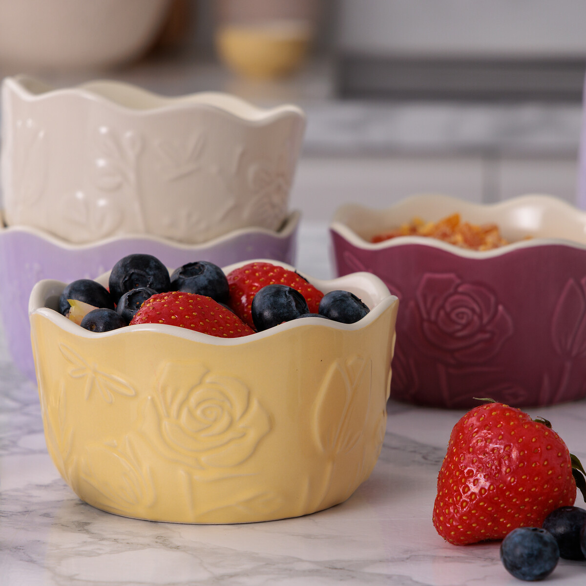 Set of 4 In The Meadow Ramekins cream, MASON CASH