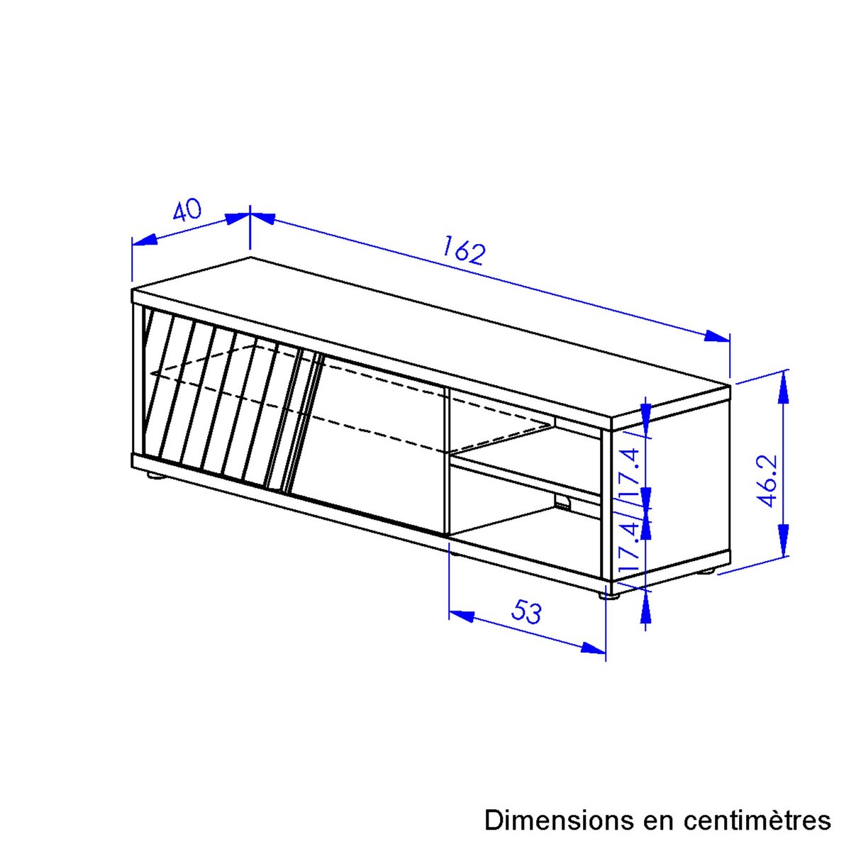 Meuble tv 2 portes EPURA beige, GAMI