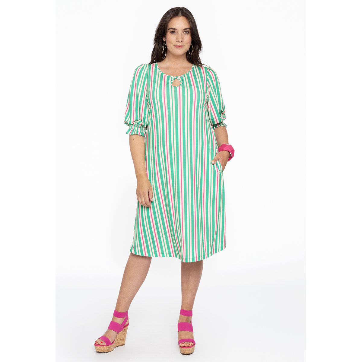 Robe avec rayures vert, YOEK