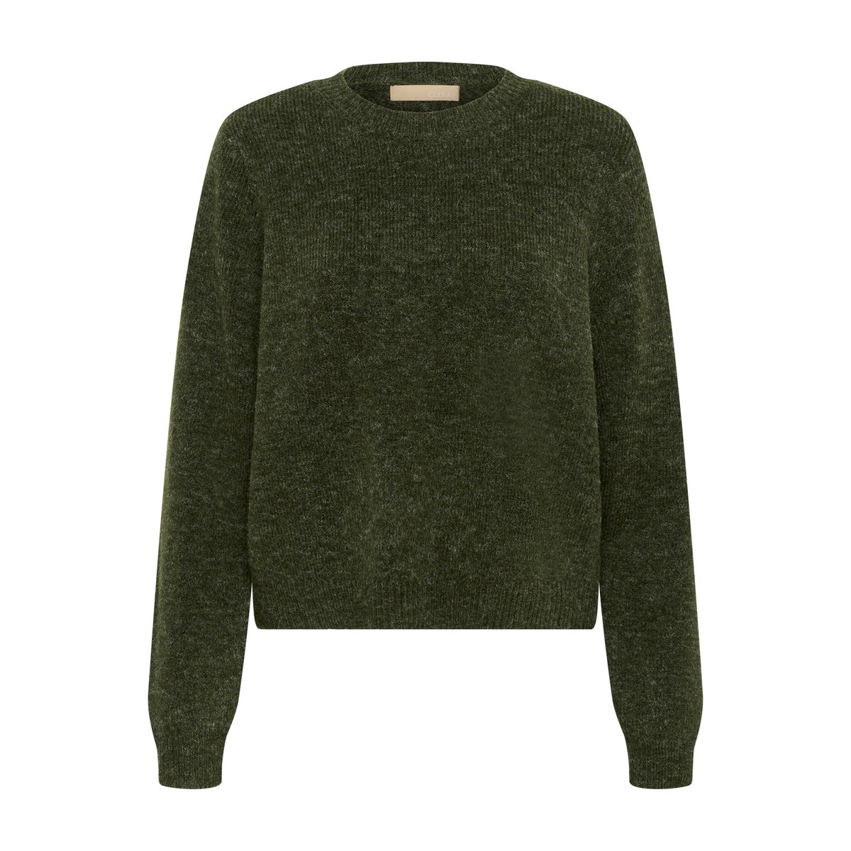 Pullover tricoté vert olive night melange, CULTURE