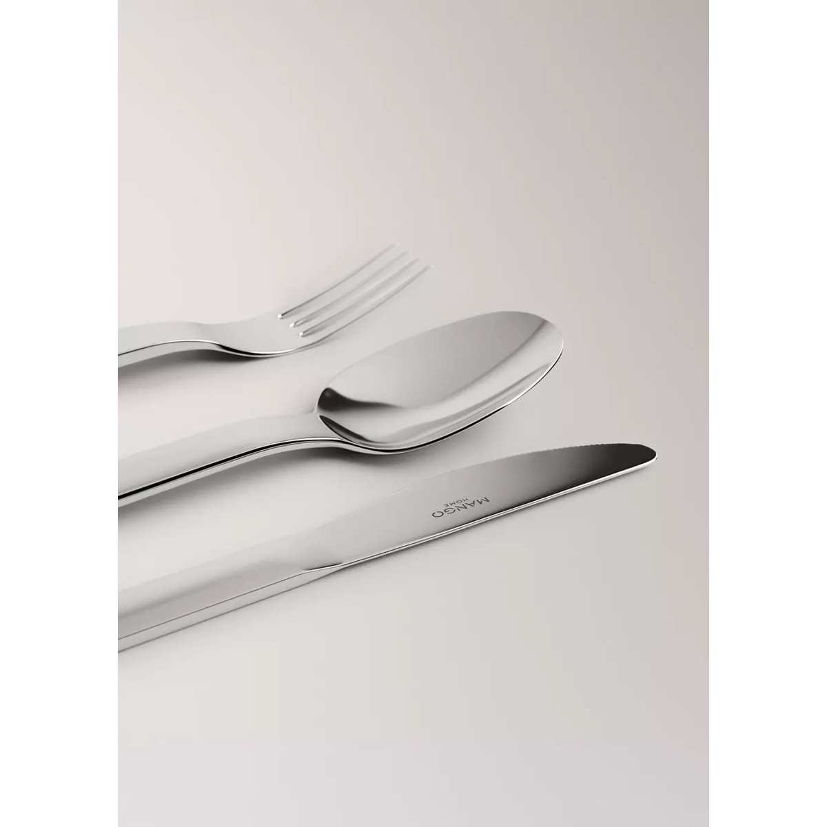 Ensemble de couverts 3 pièces acier inoxydable gris, MANGO HOME